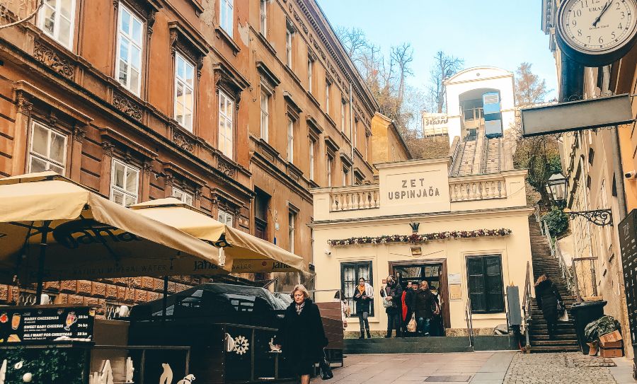 The shortest Funicular in the world in Zagreb