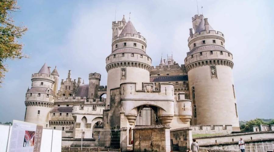 A white fairytale castle in Europe