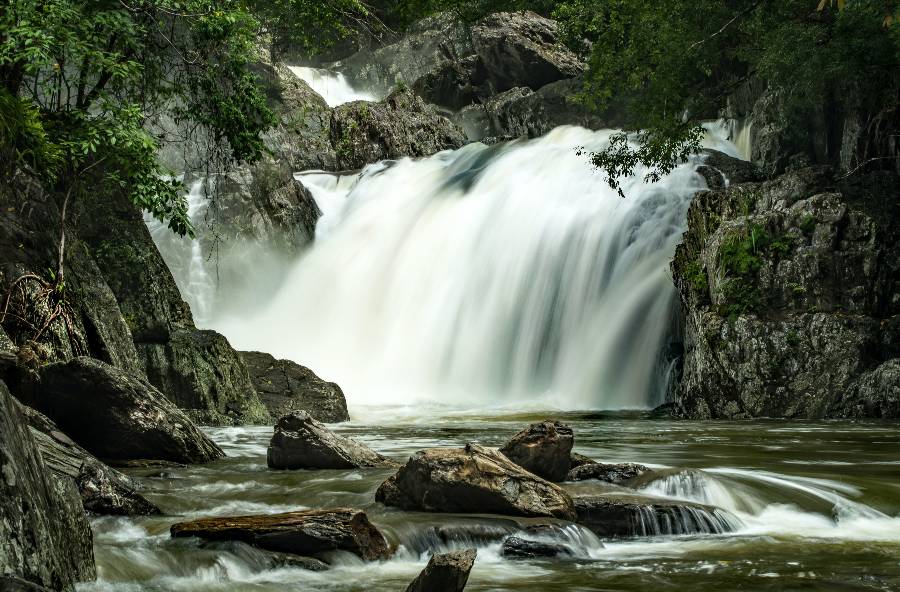 Crystal Cascade waterfall in Cairns after the rains in the wet season