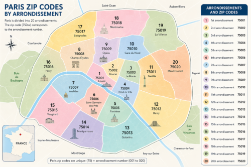 Paris Zip Code: Full List + Map by Arrondissement